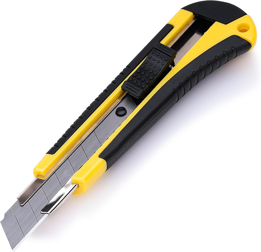 OFFICE POINT Cuttermesser Set Teppichmesser 10 Stück | 18mm | Profi Cutter Messer Metallführung Abbr