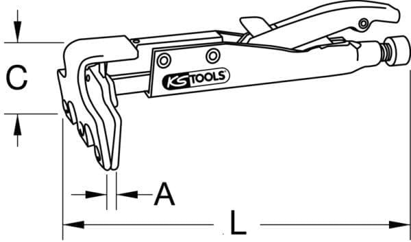 KS Tools 115.1080 Schweiss-Gripzange, 205 mm