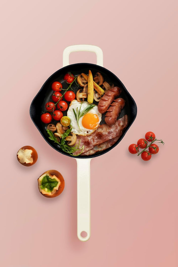 Fissler Moments Collection/Emaillierte Gusseisen-Pfanne (Ø 24 cm) antihaftend, hoher Rand, mit Ausgi