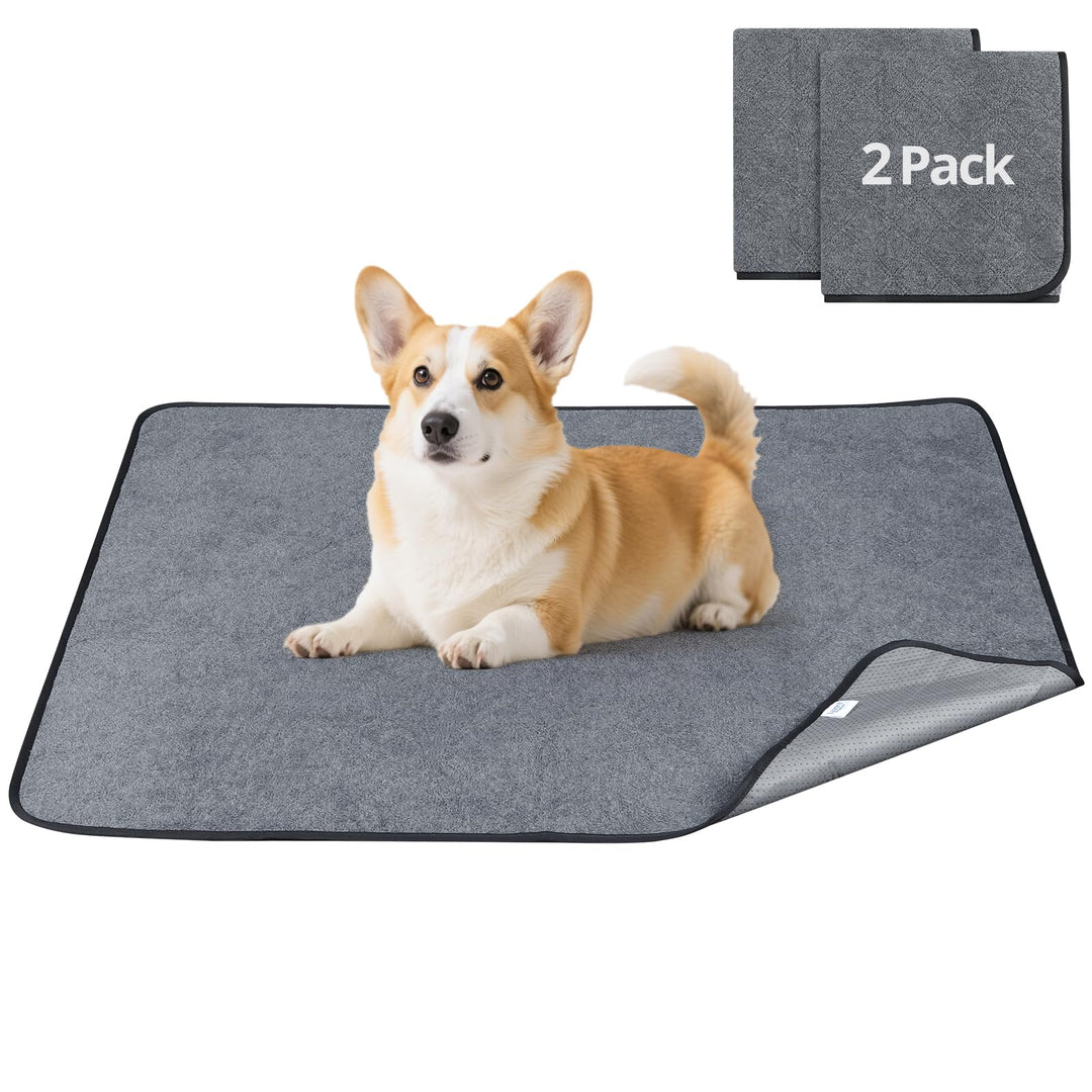 2PCS Waschbar Welpen Unterlagen Haustier, 92x122cm Schnell Absorbierend Haustier Hygieneunterlage, W