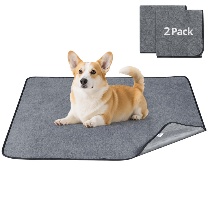 2PCS Waschbar Welpen Unterlagen Haustier, 92x122cm Schnell Absorbierend Haustier Hygieneunterlage, W