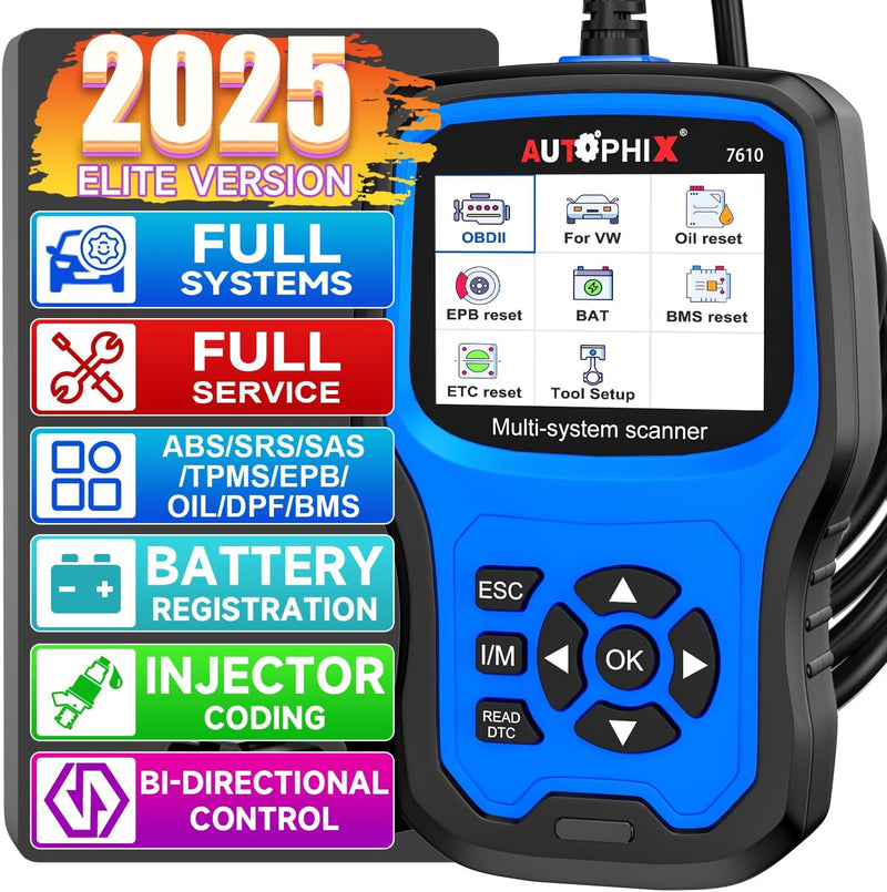 AUTOPHIX 7610 Elite Vollsysteme OBD2 Diagnosegerät Kompatibel mit VW Automotive Full Functions OBD2