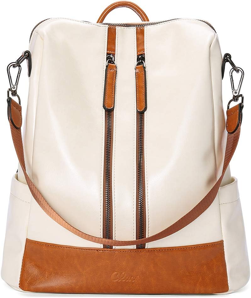 CLUCI Damen Rucksack Mode Leder Schultertasche Elegant Grosse Reiserucksack Leichter Tasche für Frau