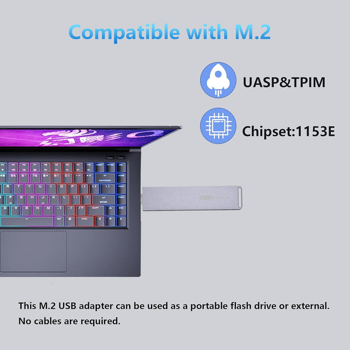 CERRXIAN M.2 B Key SATA SSD Gehäuse Adapter Aluminium Typ A USB 3.0 NGFF Externes Festplattengehäuse