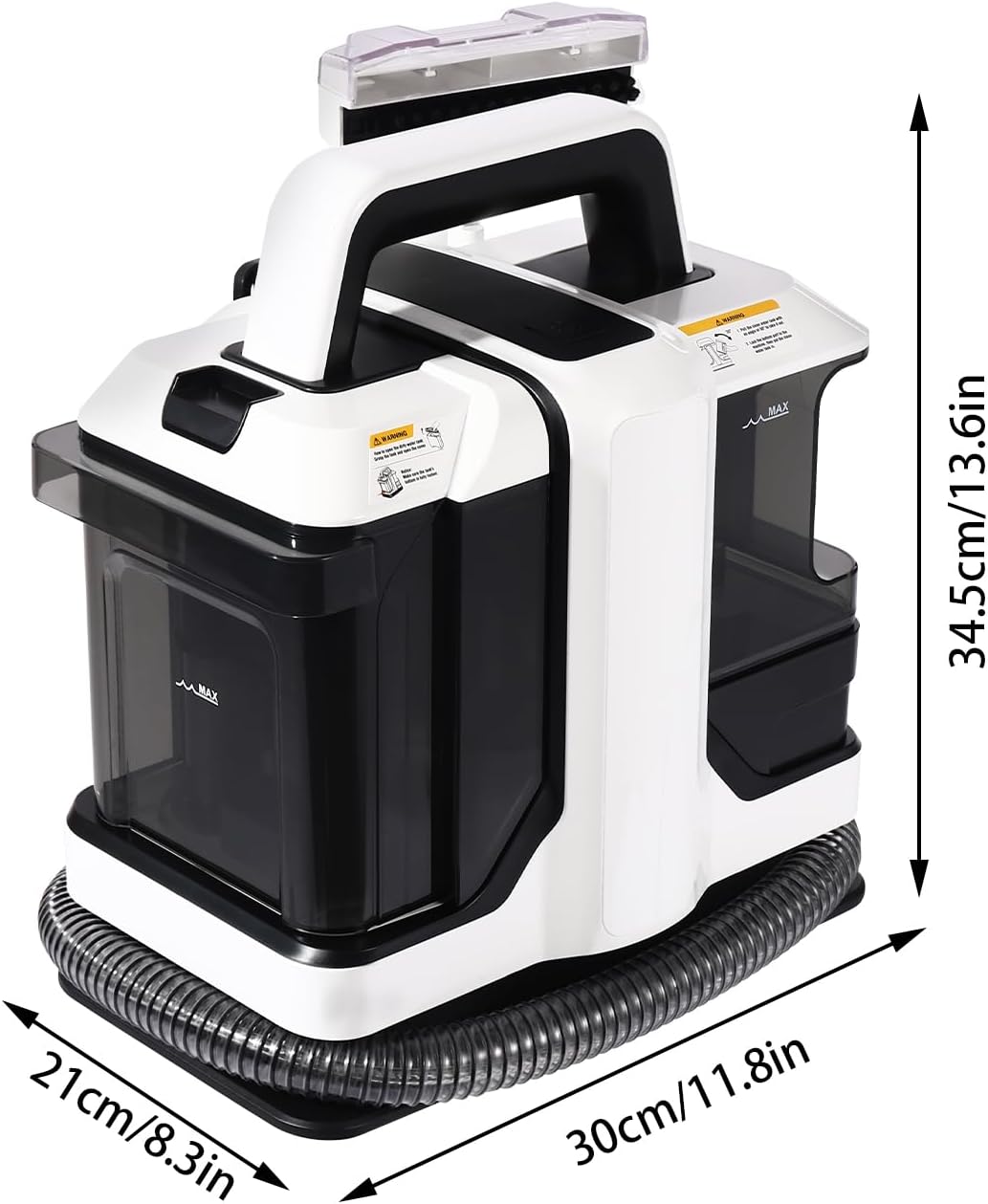 Handgeführte Reinigungsmaschine für Teppiche und Möbel, mit 2 Bürsten, 1080ml sauberes Wasser & 850m
