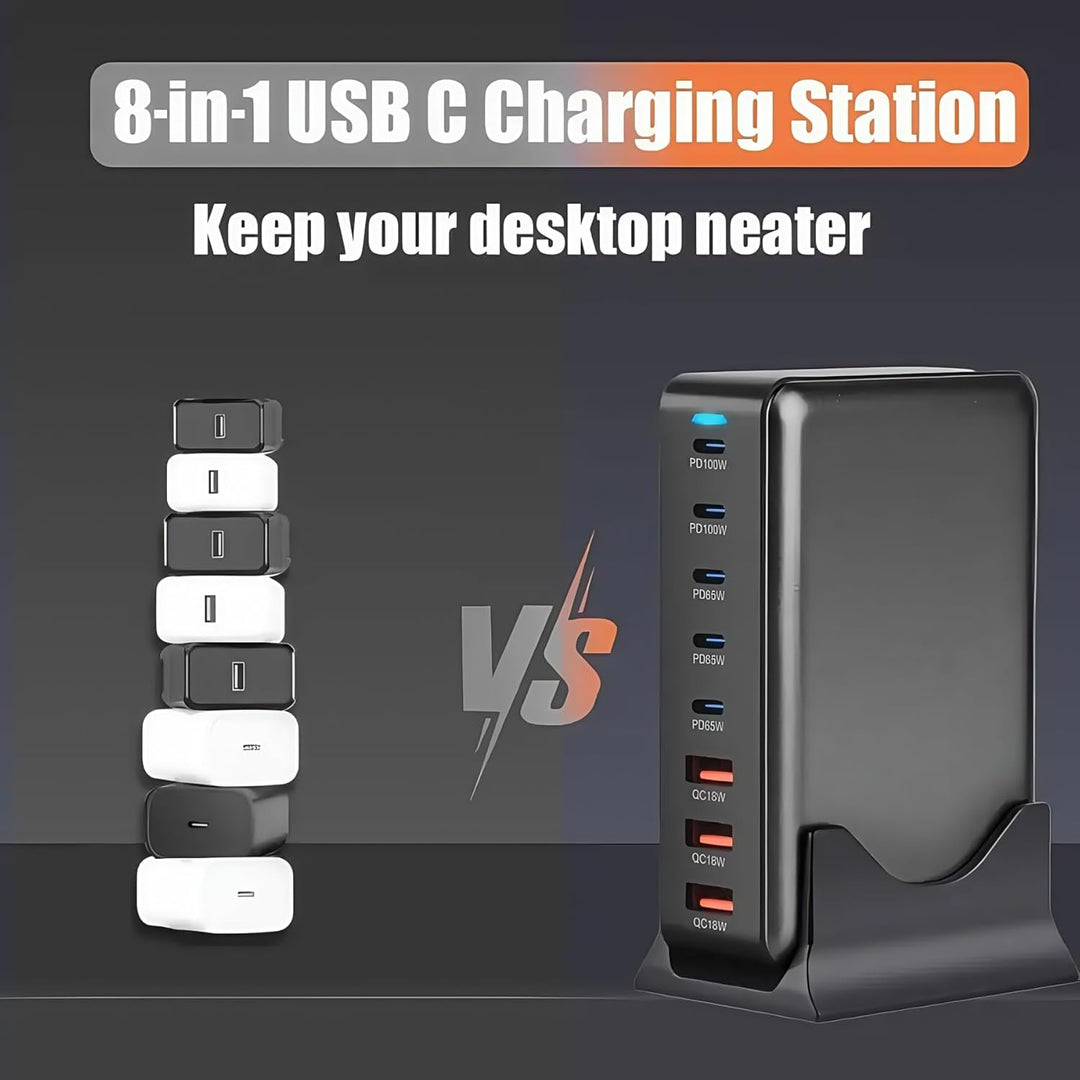 USB C Ladegerät Mehrfach 440 W Ladestation Typ C Adapter mit Dual-PD PPS 100W Anschluss, Multi 65Wat
