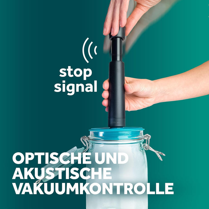 Airtender Vakuumdeckel-Set inkl. Pumpe für Einmachgläser – Frische Lebensmittel bis zu 5x länger gen