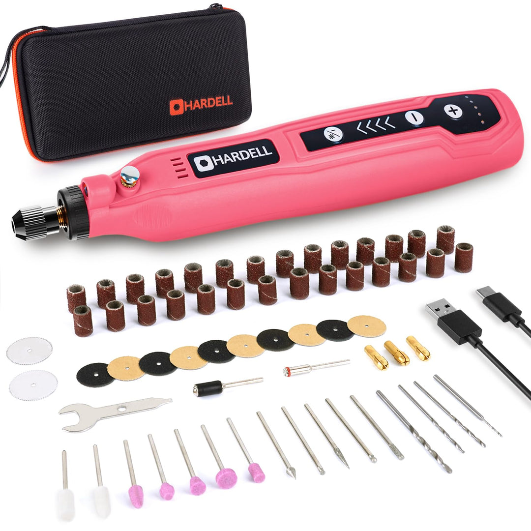 HARDELL Mini Akku Rotationswerkzeug mit LED, 5 Geschwindigkeiten (5000-18000 U/min), 3,7V Multifunkt