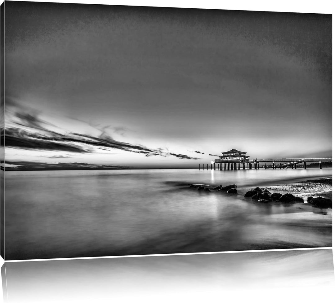 Pixxprint Timmendorfer Strand als Leinwandbild/Grösse: 100x70 cm/Wandbild/Kunstdruck/fertig bespannt