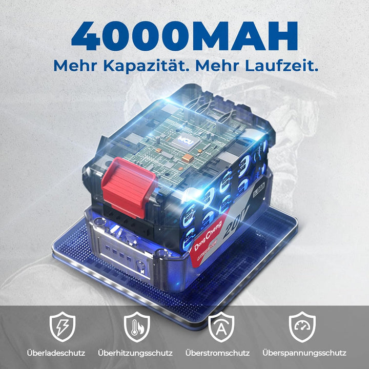 DongCheng Akku Poliermaschine für Auto, 4,0Ah Batterie,Bürstenloser Rotationspolierer, Sanftanlauf,