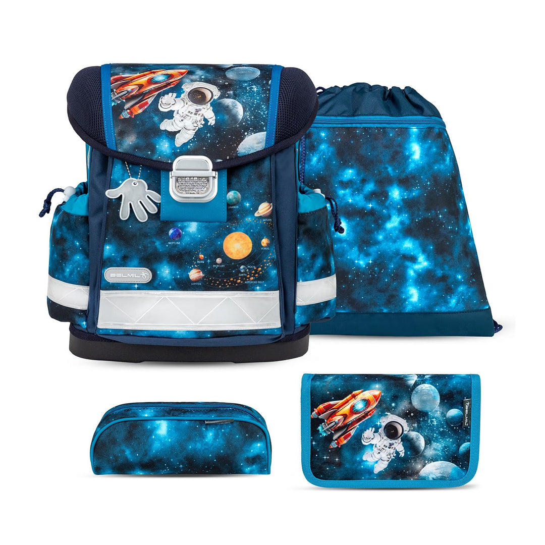 Belmil Classy Schulranzen Set 4 - teilig (403-13/AG/S) M Infinity Space, M Infinity Space