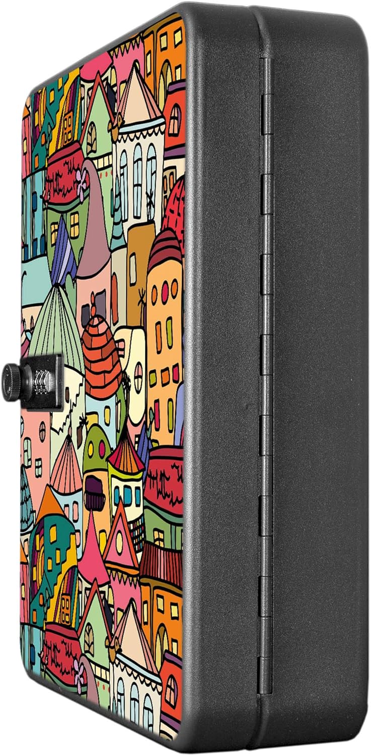 banjado® Burg-Wächter® abschliessbarer Schlüsselkasten mit Motiv Funky Town für 36 Schlüssel - Schlü