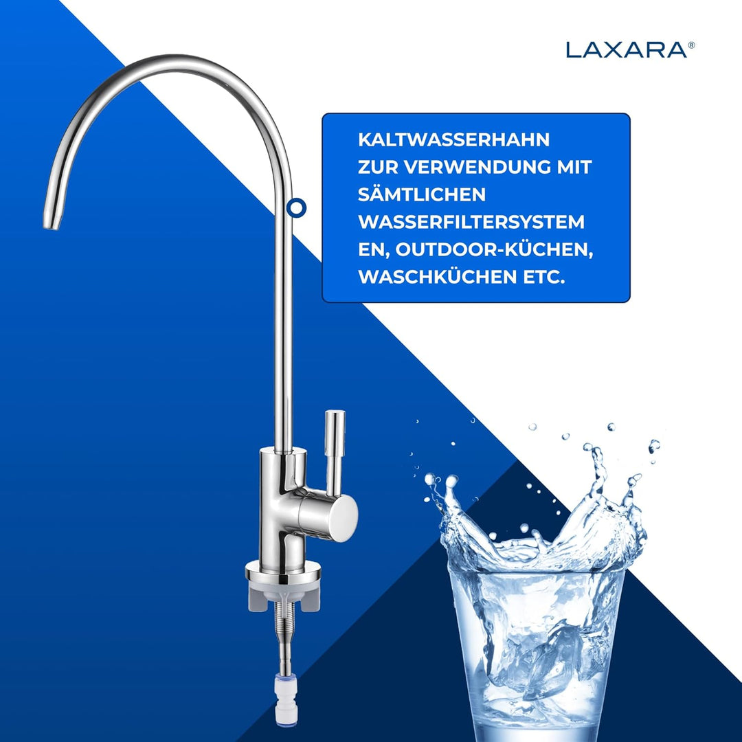 Kaltwasserhahn & Wasserhahn für Wasserfilter & Umkehrosmose aus Edelstahl | Osmose Armatur | Osmose