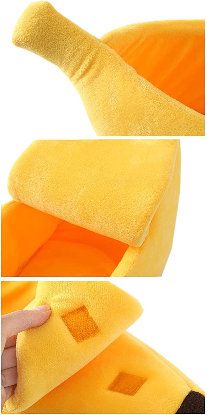 Sarekung Kreative Bananen Form Bett Haus warmes Katzen Bett, weiches Haustier Zwinger Bett Versteck