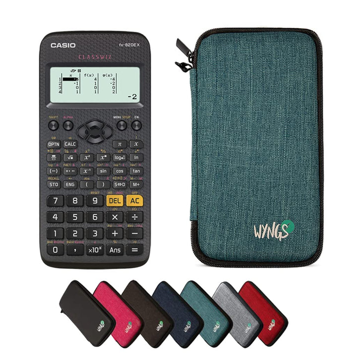 CALCUSO Sparpaket: Casio FX-82DE X technisch-wissenschaftlicher Taschenrechner + WYNGS Schutztasche