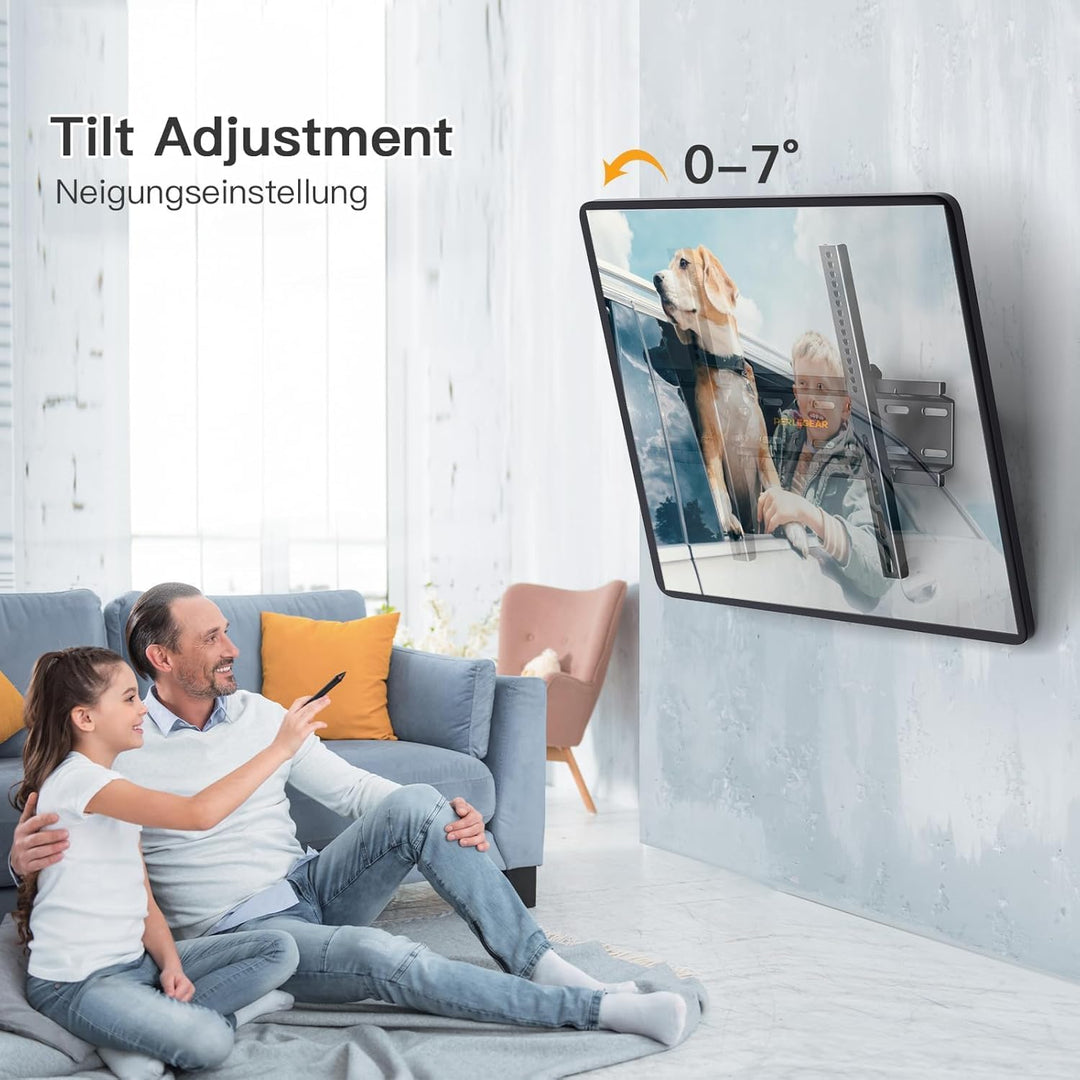 Perlegear TV Wandhalterung, Wandhalterung Fernseher für 26-60 Zoll TVs bis zu 52kg, Neigbare Fernseh