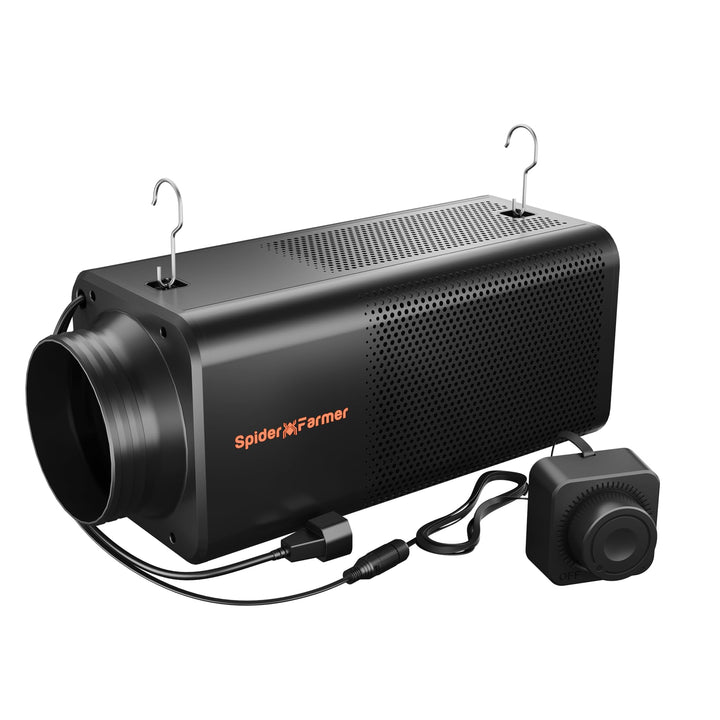 Spider Farmer 2 in 1 Aktivkohlefilter Abluft Lüfter, Rohrventilator 150mm/6 Inch Abluftset, mit RJ12