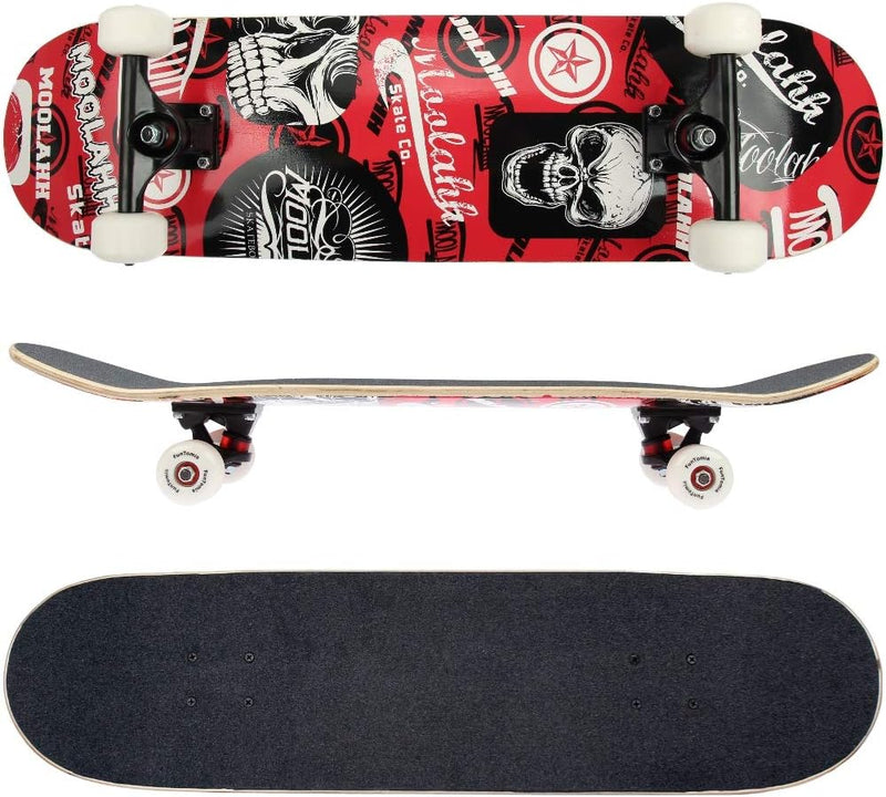 FunTomia Skateboard mit Mach1 Kugellager Rollenhärte 100A und 100% 7-lagigem Ahornholz Skate Board m