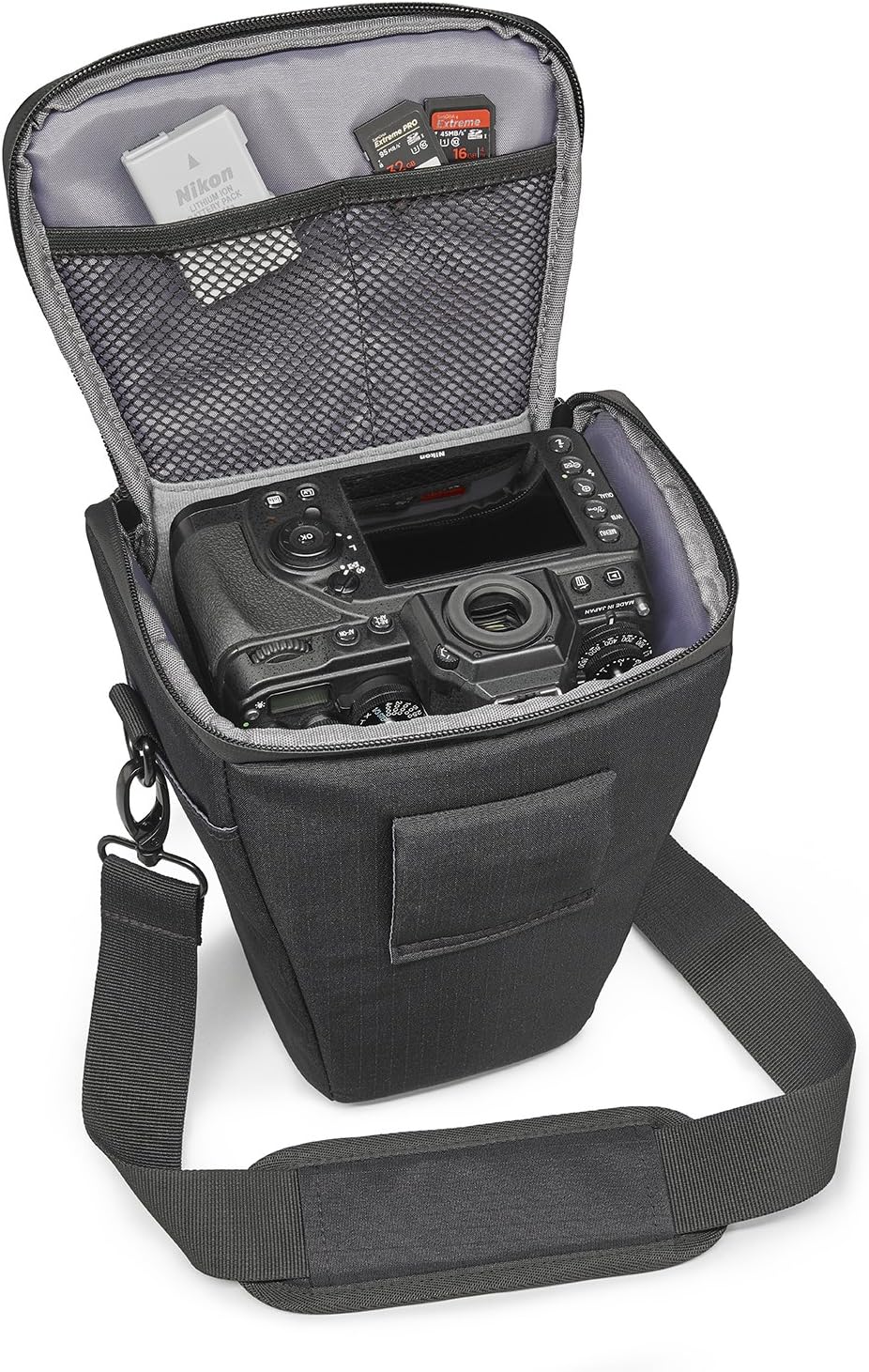 CULLMANN - 90360 - Malaga Action 300 Kameratasche mit Tragegurt, schwarz - Innenmasse 160x190x120mm