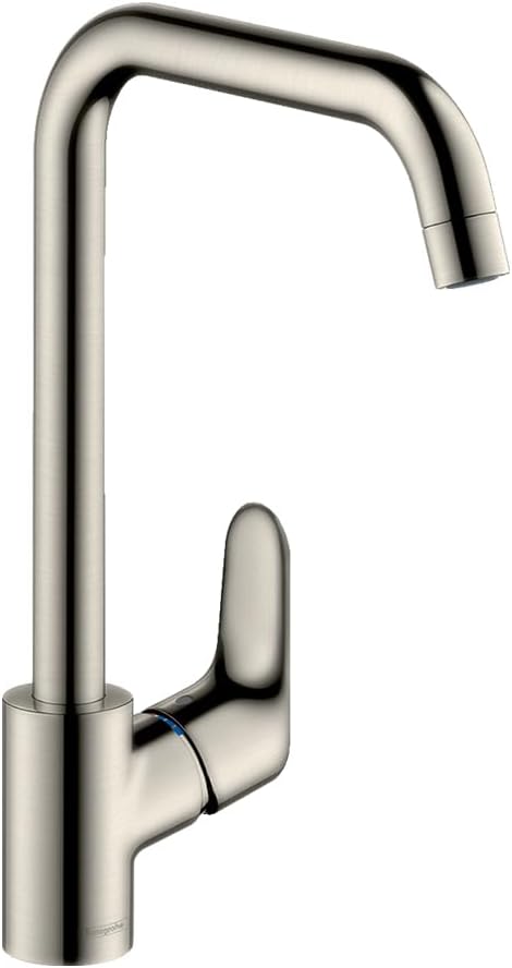 hansgrohe Focus Küchenarmatur (Wasserhahn Küche ohne Schlauchbox, 110°, 150°, 360° schwenkbar, hoher