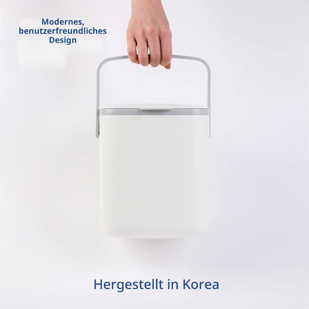 BLUE GINKGO Biomülleimer Küche – Kompostbehälter Küche mit Deckel, Griffen | Spülmaschinenfest | Her