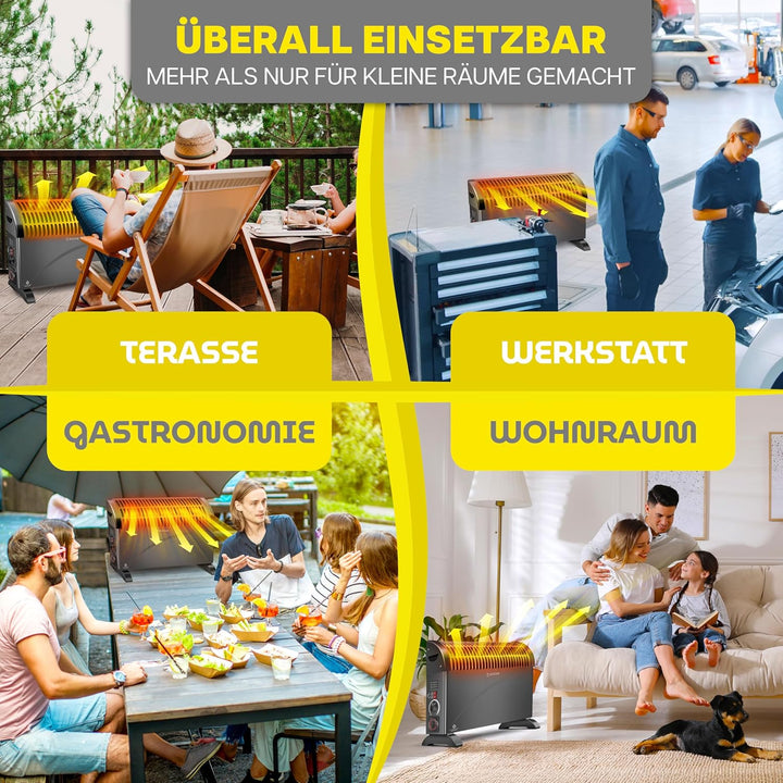 KESSER Konvektor 2000 Watt Heizgerät, 24h Timer | mit Frostwächter | stufenlose Thermosteuerung | Tu