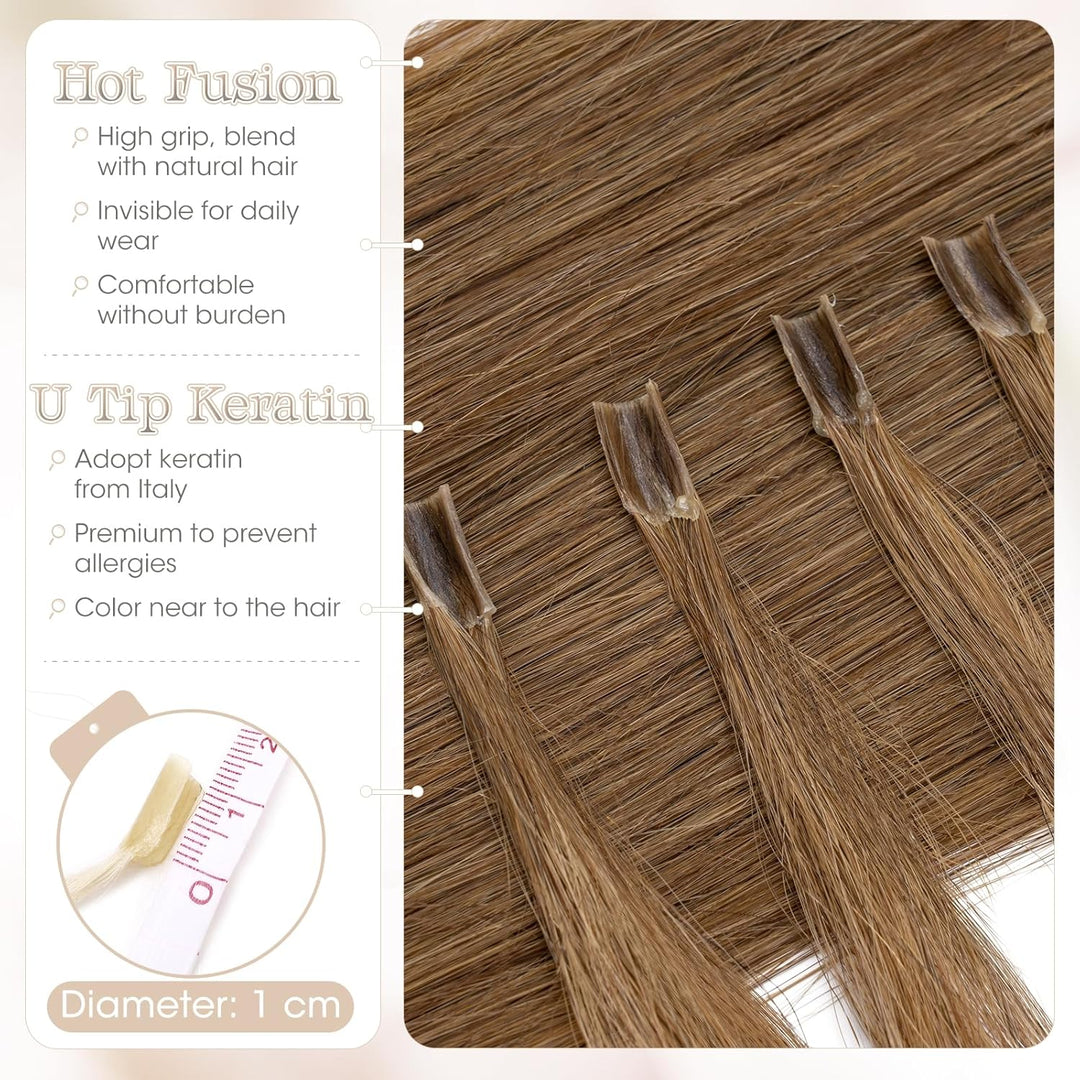 Elailite Bonding Extensions Echthaar Haarverlängerung Haarverlängerung Keratin 100% Remy Haar 1g Pro