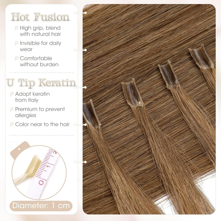 Elailite Bonding Extensions Echthaar Haarverlängerung Haarverlängerung Keratin 100% Remy Haar 1g Pro