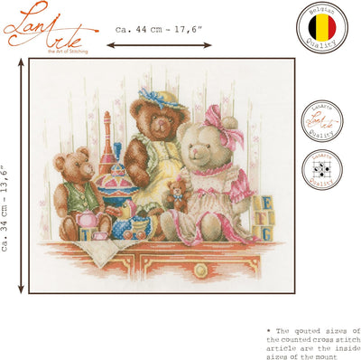 Lanarte Zählmusterpackung Spielzeug & Teddy Zählstoff Kreuzstichpackung, Baumwolle, Mehrfarbig, 44.0