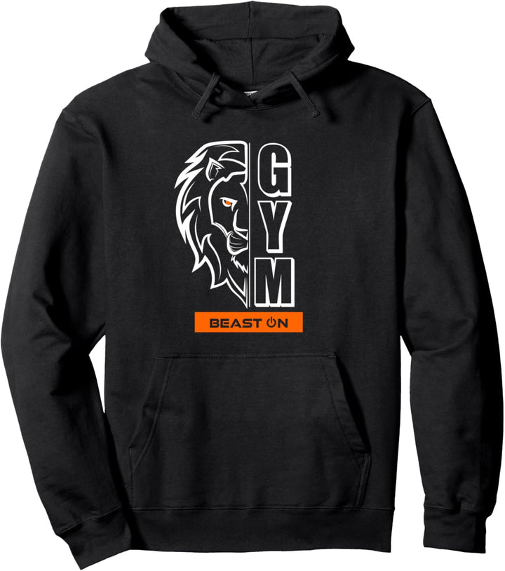 Gym Löwe Kopf Orange Workout Fitness Training Bodybuilding Pullover Hoodie
