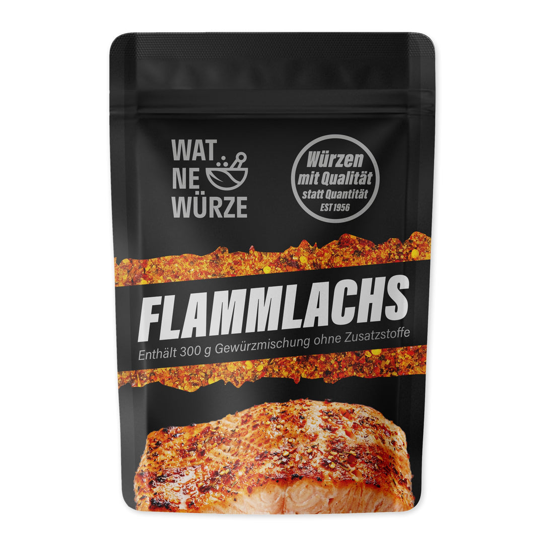WAT NE WÜRZE Flammlachs Gewürz 300 g | Gewürzmischung für Lachs am Feuer, Fisch, Stremellachs & Stec