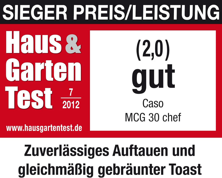 CASO | MCG30 chef 3-in-1 Mikrowelle mit Grill und Heissluft 2200W | Backofen-Funktion 110 - 200°C, 3