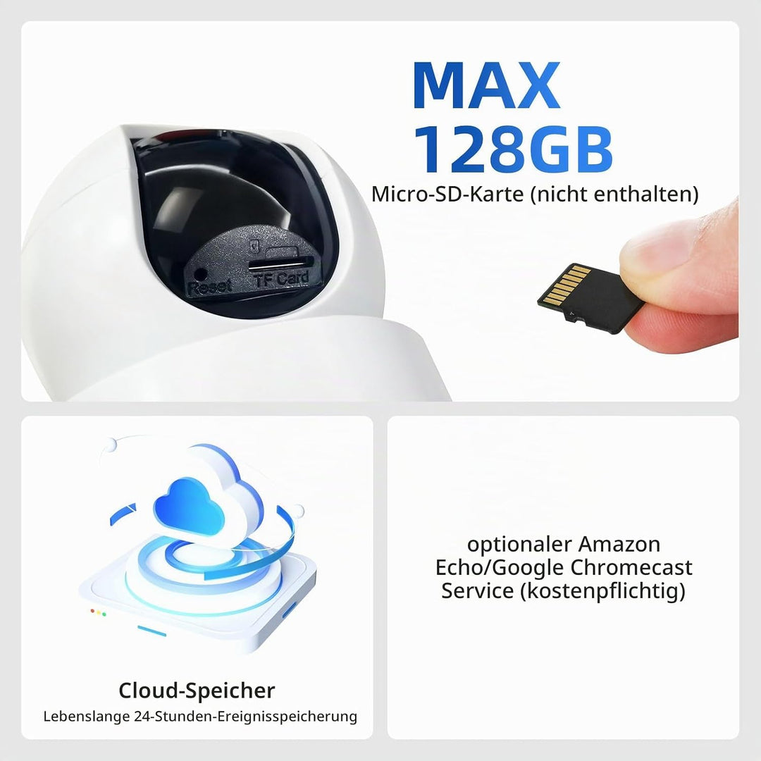 XNY 2MP Tuya Smart Life Sicherheit Kamera, 1080P HD Pan Tilt WLAN Haus Überwachungskamera, Zwei-Wege