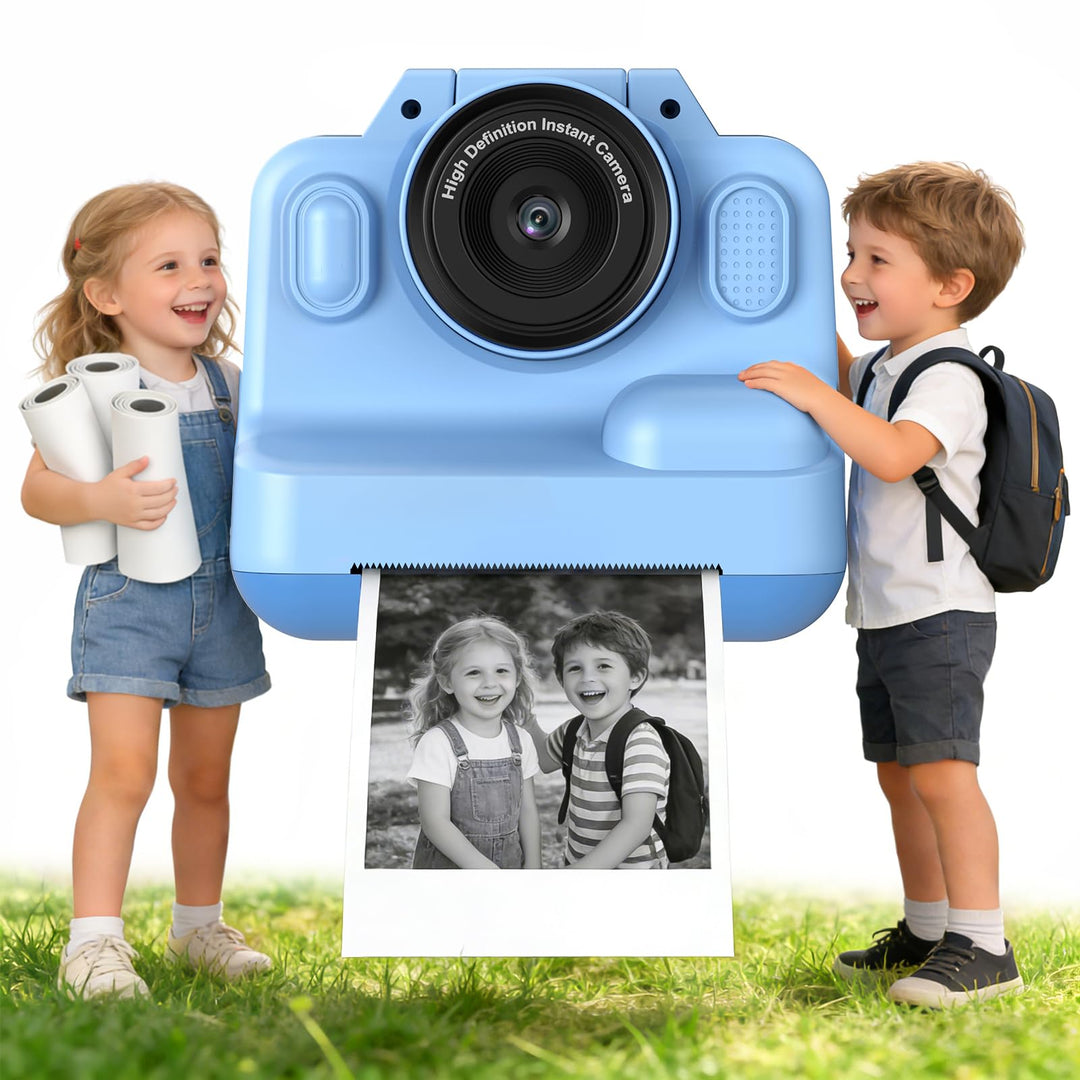 Sofortbildkamera Kinder, 1080P Kinderkamera Sofortbildkamera mit 180° Klappobjektiv, 2" Kinderkamera
