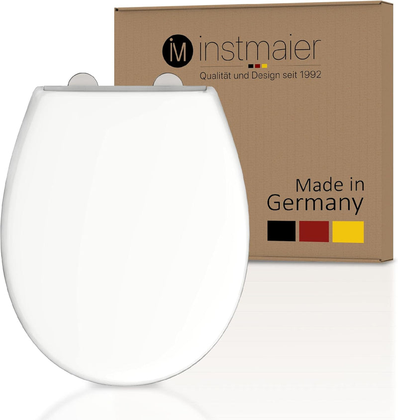 instmaier Toilettendeckel mit Absenkautomatik weiss | Made in Germany | ovale Form | Toilettensitz a