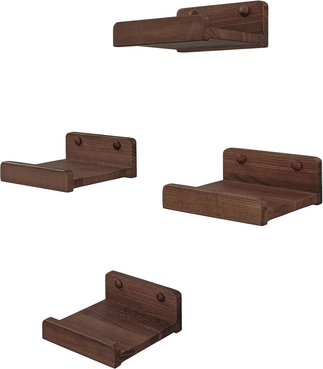 Wood Wedge 4er-Set Schwebende Wandregal, Rustikale Holzregale mit Lippe, Kinderbücherregale, Bild &amp;