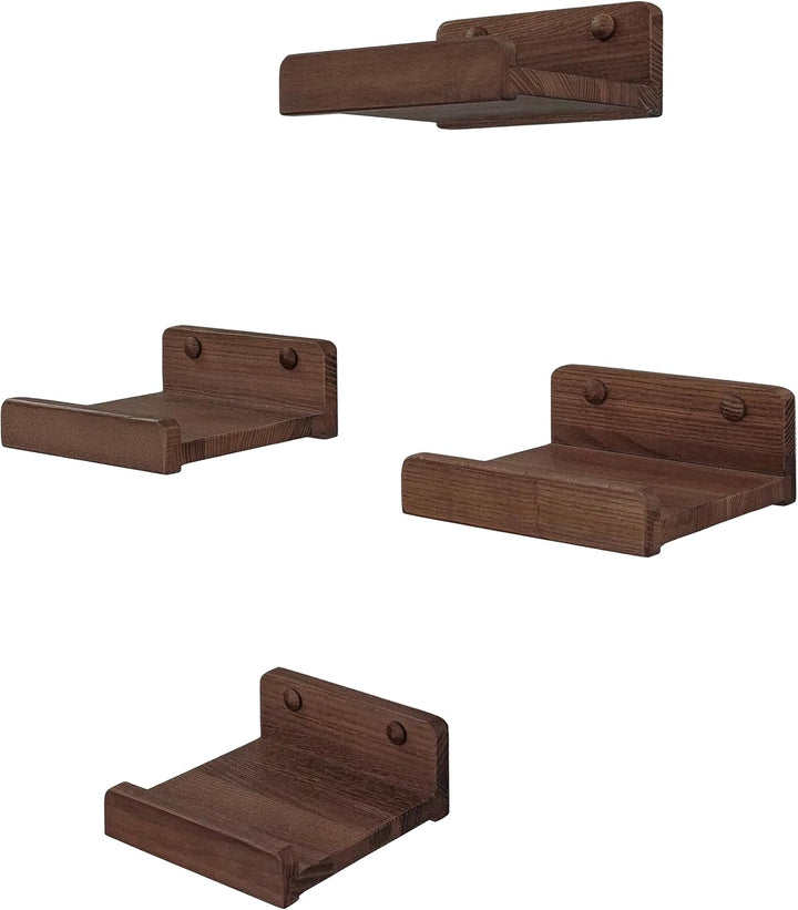 Wood Wedge 4er-Set Schwebende Wandregal, Rustikale Holzregale mit Lippe, Kinderbücherregale, Bild &amp;