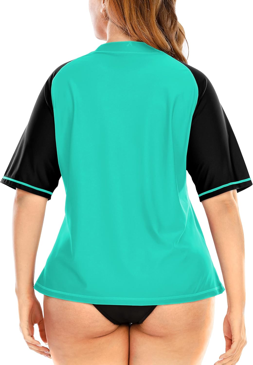 Halcurt UV Shirt Damen Übergrösse Rash Guard Kurzarm UPF 50+ Badeshirt UV Schutz Schwimmshirt Schnel