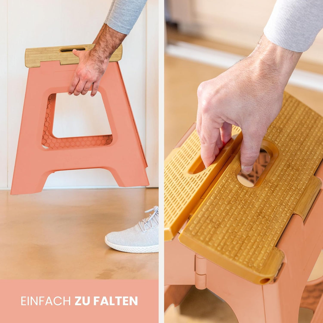 Vigar Kompakte Tritthocker Klappbar für Erwachsene, 32 cm, Klapphocker Faltbar 150 kg rutschfest, Le