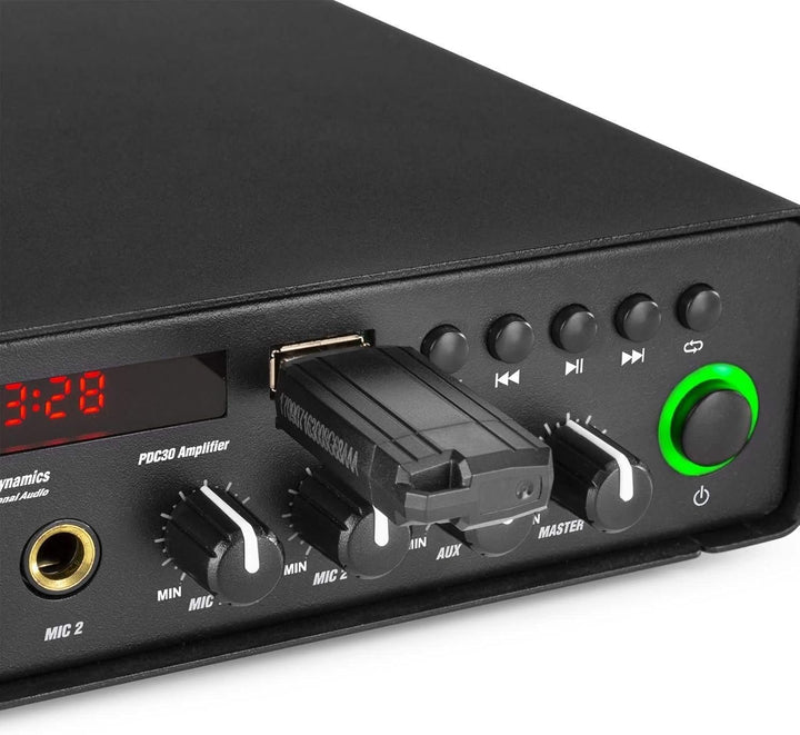 Power Dynamics PCD30 kompakter Verstärker mit dualer Stromversorgung, Bluetooth - 30 Watt - 12 Volt