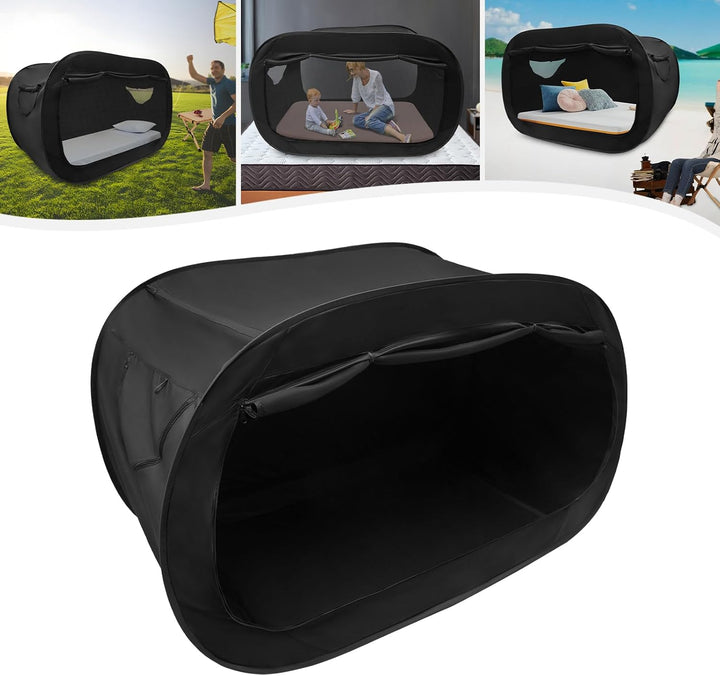 Bettzelt 190×90×100cm, Pop-up Schlafzelt mit Moskitonetz | Verdunkelnd, vierseitig belüftet, faltbar