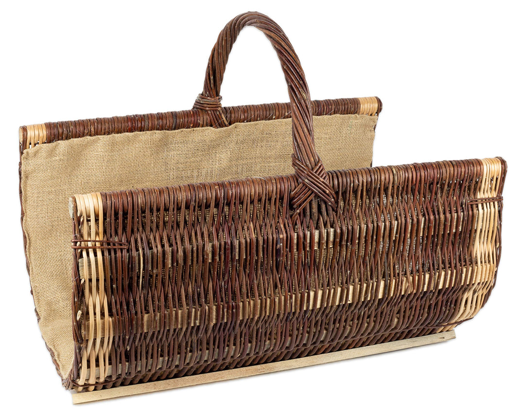 Tigana - Kaminkorb Holzkorb Kaminholzkorb aus Weide mit Jute 60 cm - 90150-60 2F