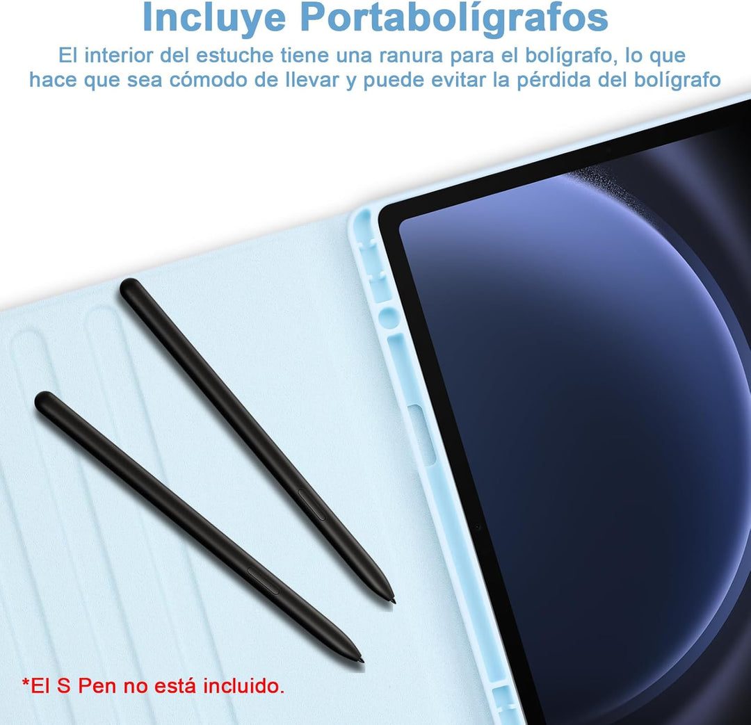 Bettdow für Samsung Galaxy Tab S9 FE/S9 2023 Tastatur Hülle, Blau (Spanisch), Blau