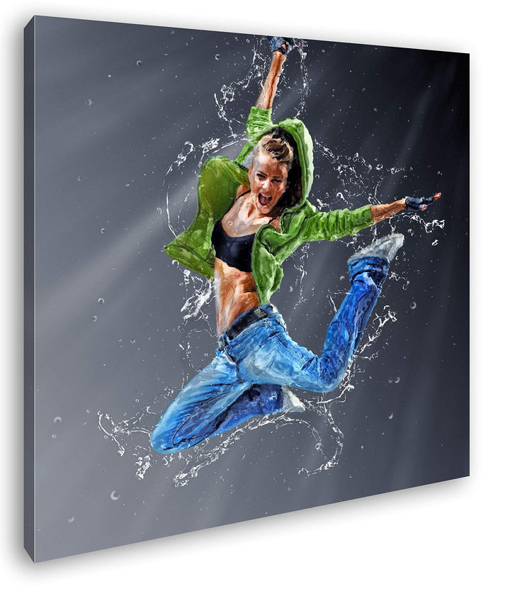 deyoli stylisher Tanz im Wasser Format: 70x70 als Leinwand, Motiv fertig gerahmt auf Echtholzrahmen,