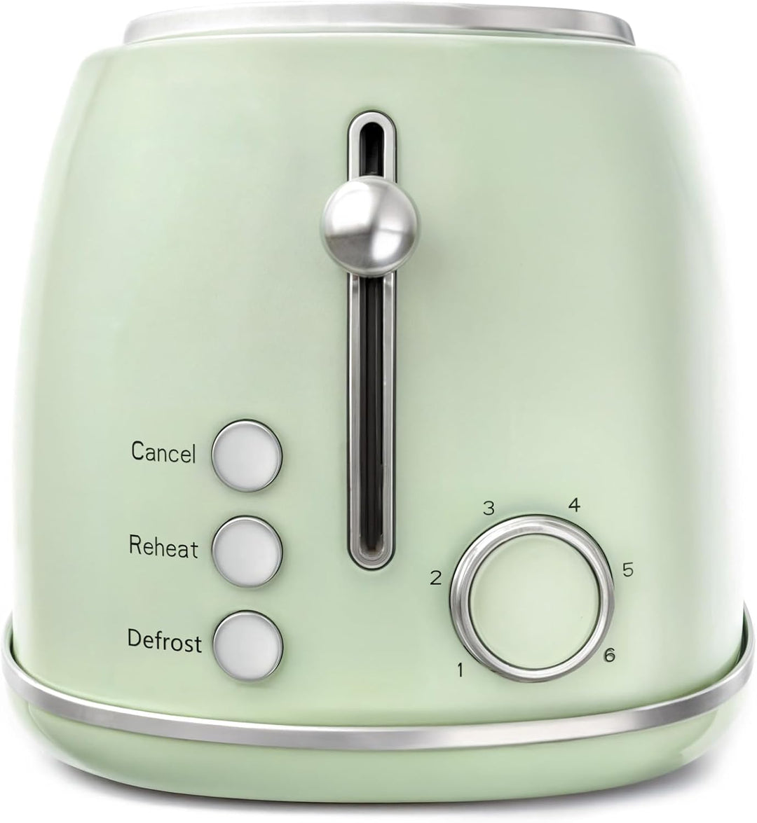 SWEISS Vintage Toaster GRV7, 2 Schlitze, 6 Bräunungsstufen, Spezialbreite für Baguettes, Auftaufunkt
