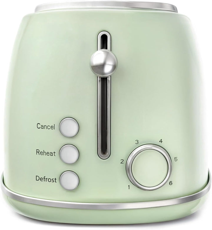 SWEISS Vintage Toaster GRV7, 2 Schlitze, 6 Bräunungsstufen, Spezialbreite für Baguettes, Auftaufunkt