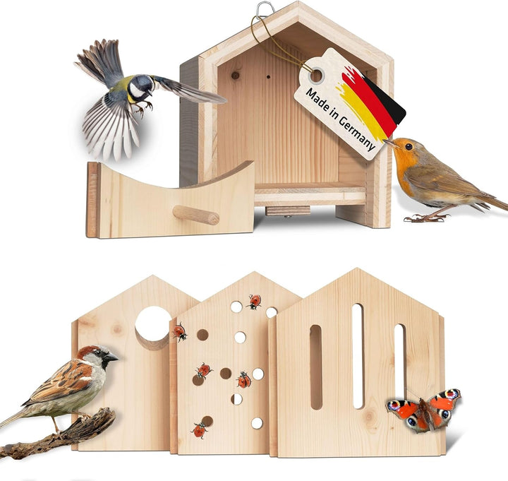 GARDIGO® Tier-Haus System | Nistkasten Vogelhaus Insektenhotel Schmetterlingshaus Futterhaus | Einzi