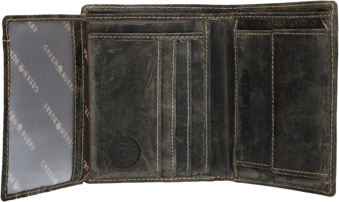 Green Burry, Geldbörse mit Motiv, 1701-Motiv Vintage, khaki Hirsch (21301), Geldbörse, Khaki Hirsch