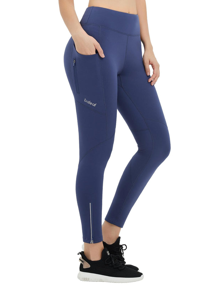 baleaf Thermoleggings Winter Damen Fahrradhose Lang mit Reissverschluss Warm Gefüttert Jogginghose R