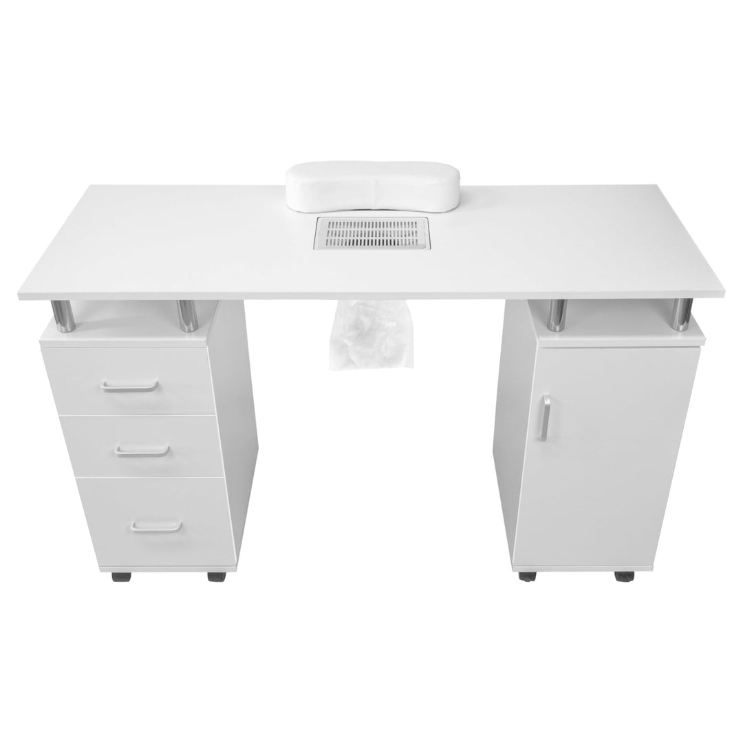 Professioneller Maniküretisch aus MDF, 120 x 45 cm, auf Rollen & Staubsauger, 6 W, 220 – 240 V, Schö